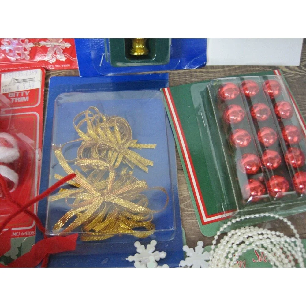 Huge Lot Sterling Itty Bitty Ornaments Tree Toppers Garland Mini Christmas Tree